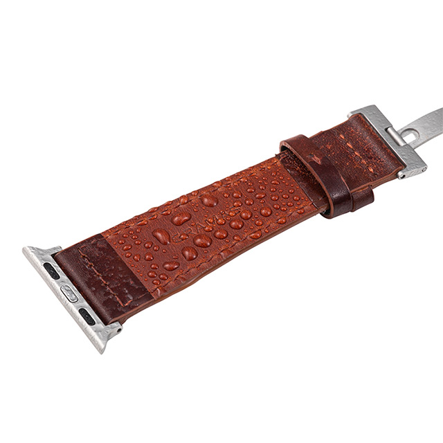 【Apple Watch バンド 41/40/38mm】Museum-calf German Leather Watchband (Navy) for Apple Watch SE(第2/1世代)/Series9/8/7/6/5/4/3/2/1サブ画像
