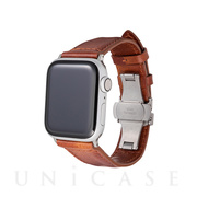 【Apple Watch バンド 49/45/44/42mm】Museum-calf German Leather Watchband (Brown) for Apple Watch Ultra2/1/SE(第2/1世代)/Series9/8/7/6/5/4/3/2/1