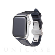 【Apple Watch バンド 41/40/38mm】Museum-calf German Leather Watchband (Navy) for Apple Watch SE(第2/1世代)/Series9/8/7/6/5/4/3/2/1