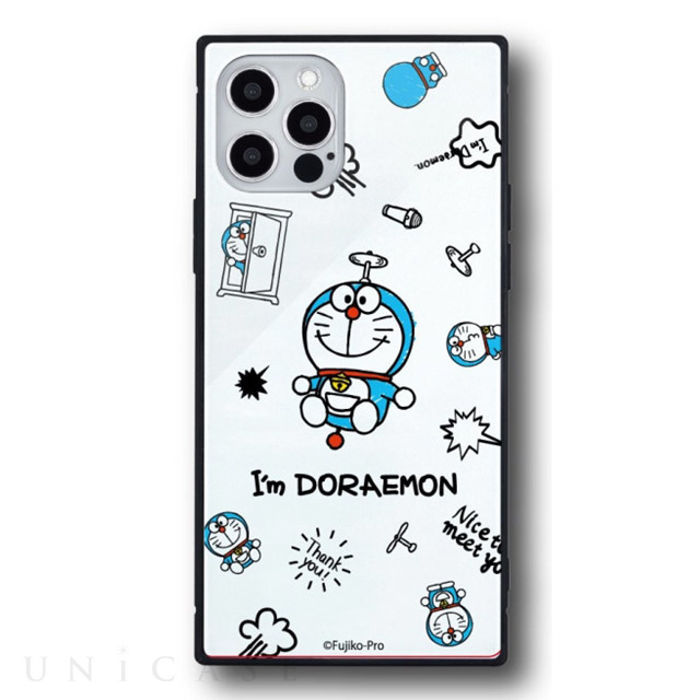 【iPhone12/12 Pro ケース】I’m Doraemon スクエアガラスケース (総柄)