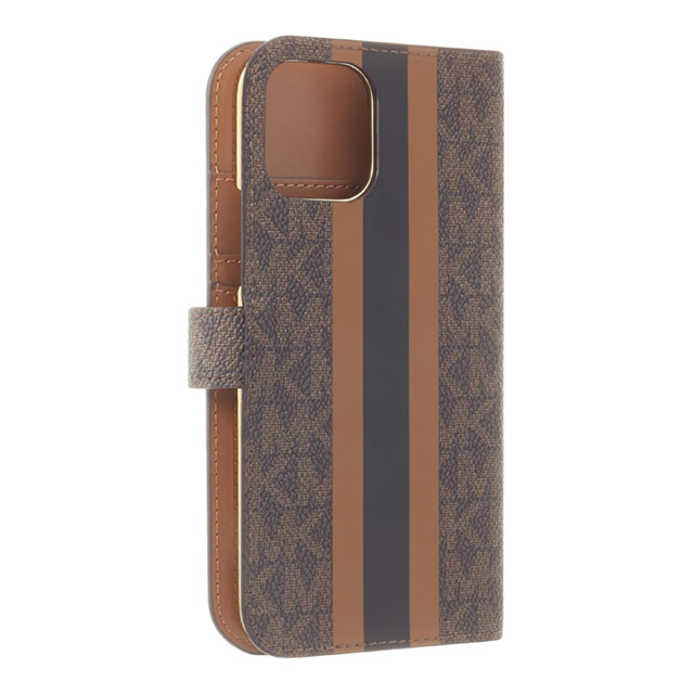 【iPhone12/12 Pro ケース】Folio Case Stripe with Neck Strap - MagSafe (Brown)サブ画像