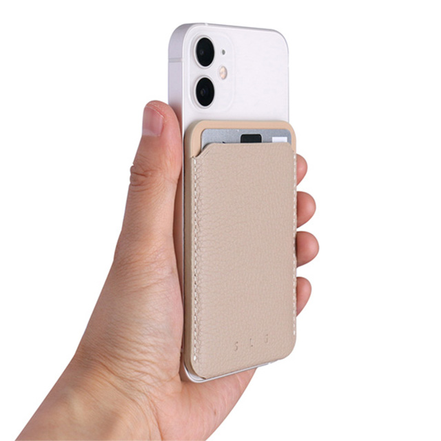 【iPhone】MagSafe対応 Full Grain Leather カードケース (パウダーブルー)サブ画像