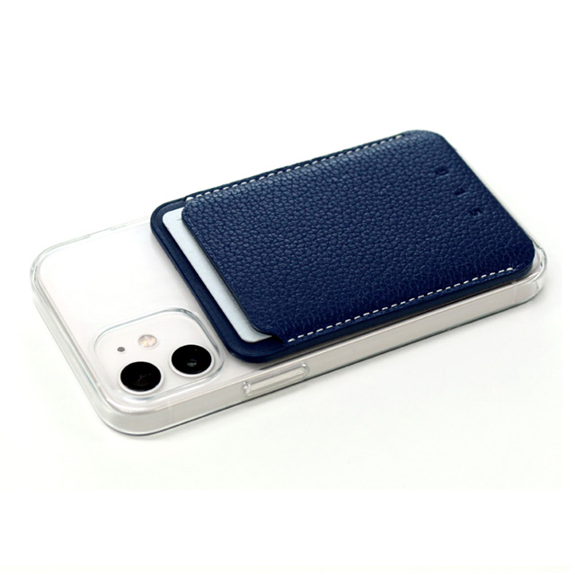【iPhone】MagSafe対応 Full Grain Leather カードケース (パウダーブルー)サブ画像