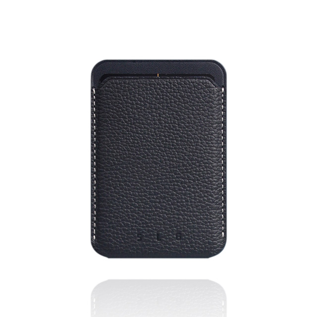 【iPhone】MagSafe対応 Full Grain Leather カードケース (ブラックブルー)サブ画像