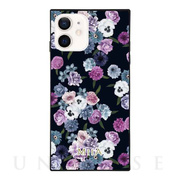 【iPhone11/XR ケース】ガラスケース (Floral Night)
