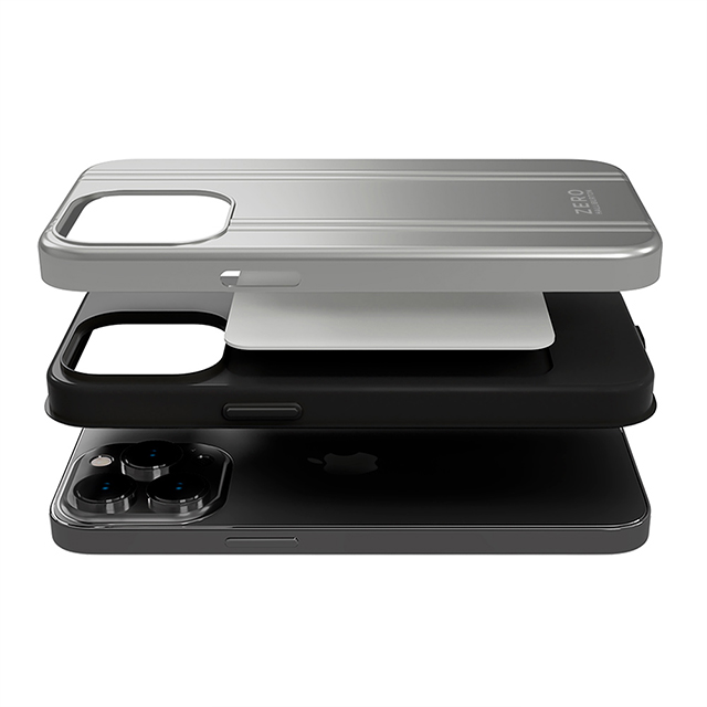 【iPhone13 mini ケース】ZERO HALLIBURTON Hybrid Shockproof Case for iPhone13 mini (Silver)サブ画像