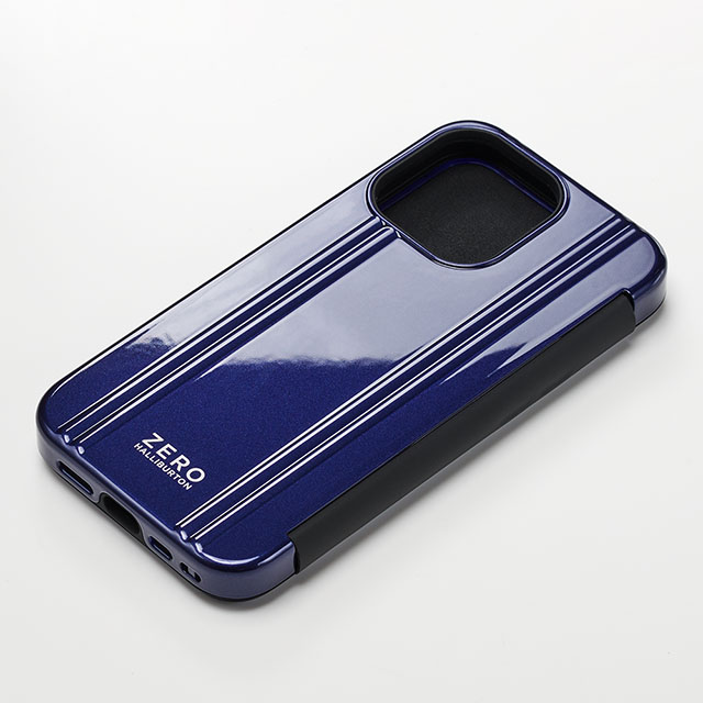 【iPhone13 ケース】ZERO HALLIBURTON Hybrid Shockproof Flip Case for iPhone13 (Blue)サブ画像