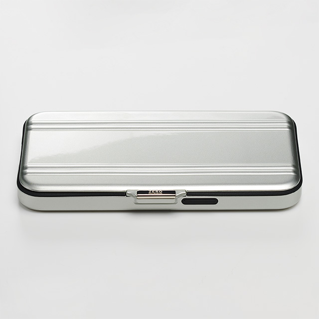 【iPhone13 mini ケース】ZERO HALLIBURTON Hybrid Shockproof Flip Case for iPhone13 mini (Silver)サブ画像