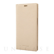 【iPhone13 ケース】German Shrunken-calf Genuine Leather Book Case (White)