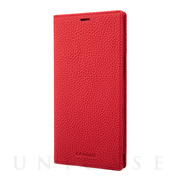 【iPhone13 Pro Max ケース】German Shrunken-calf Genuine Leather Book Case (Red)