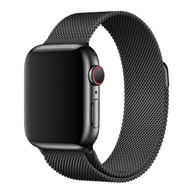 【Apple Watch バンド 41/40/38mm】ステンレスマグネットバンド (ブラック) for Apple Watch SE(第2/1世代)/Series9/8/7/6/5/4/3/2/1サブ画像