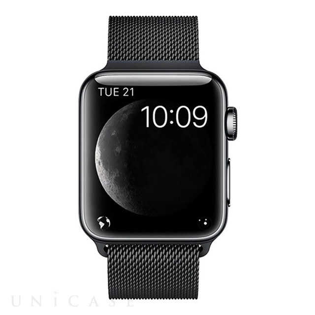 【Apple Watch バンド 41/40/38mm】ステンレスマグネットバンド (ブラック) for Apple Watch SE(第2/1世代)/Series9/8/7/6/5/4/3/2/1