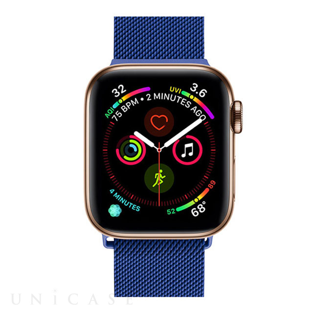 【Apple Watch バンド 41/40/38mm】ステンレスマグネットバンド (ブルー) for Apple Watch SE(第2/1世代)/Series9/8/7/6/5/4/3/2/1