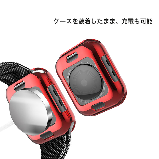 【Apple Watch ケース 40mm】TPUカバー メタリック (ブラック) for Apple Watch SE(第2/1世代)/Series6/5/4サブ画像