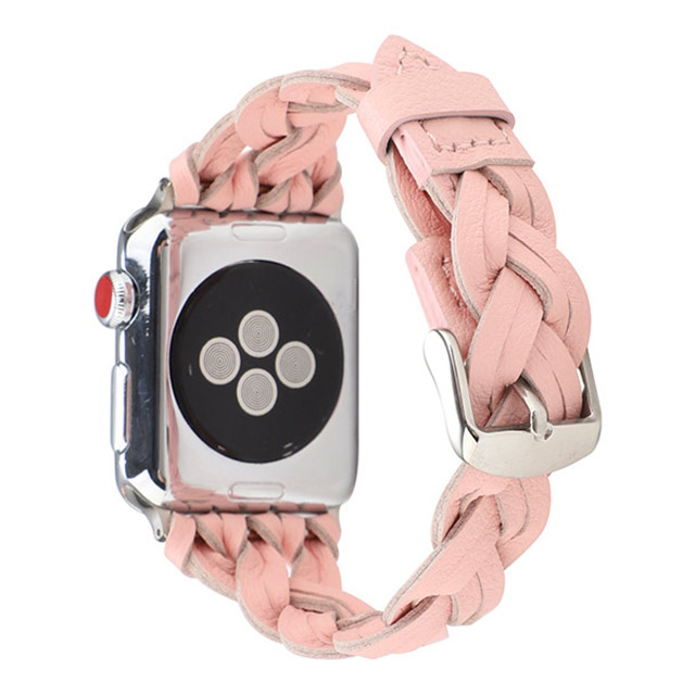 【Apple Watch バンド 41/40/38mm】ラティスレザーベルト (ピンク) for Apple Watch SE(第2/1世代)/Series9/8/7/6/5/4/3/2/1サブ画像