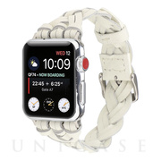 【Apple Watch バンド 41/40/38mm】ラティスレザーベルト (ホワイト) for Apple Watch SE(第2/1世代)/Series9/8/7/6/5/4/3/2/1