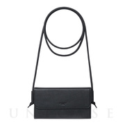 【iPhone13 ケース】Sling Strap PU Leather Bag type Case (Black)