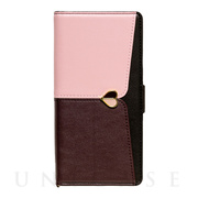 【iPhone13 Pro ケース】手帳型ケース JUDY (Pink × Brown)