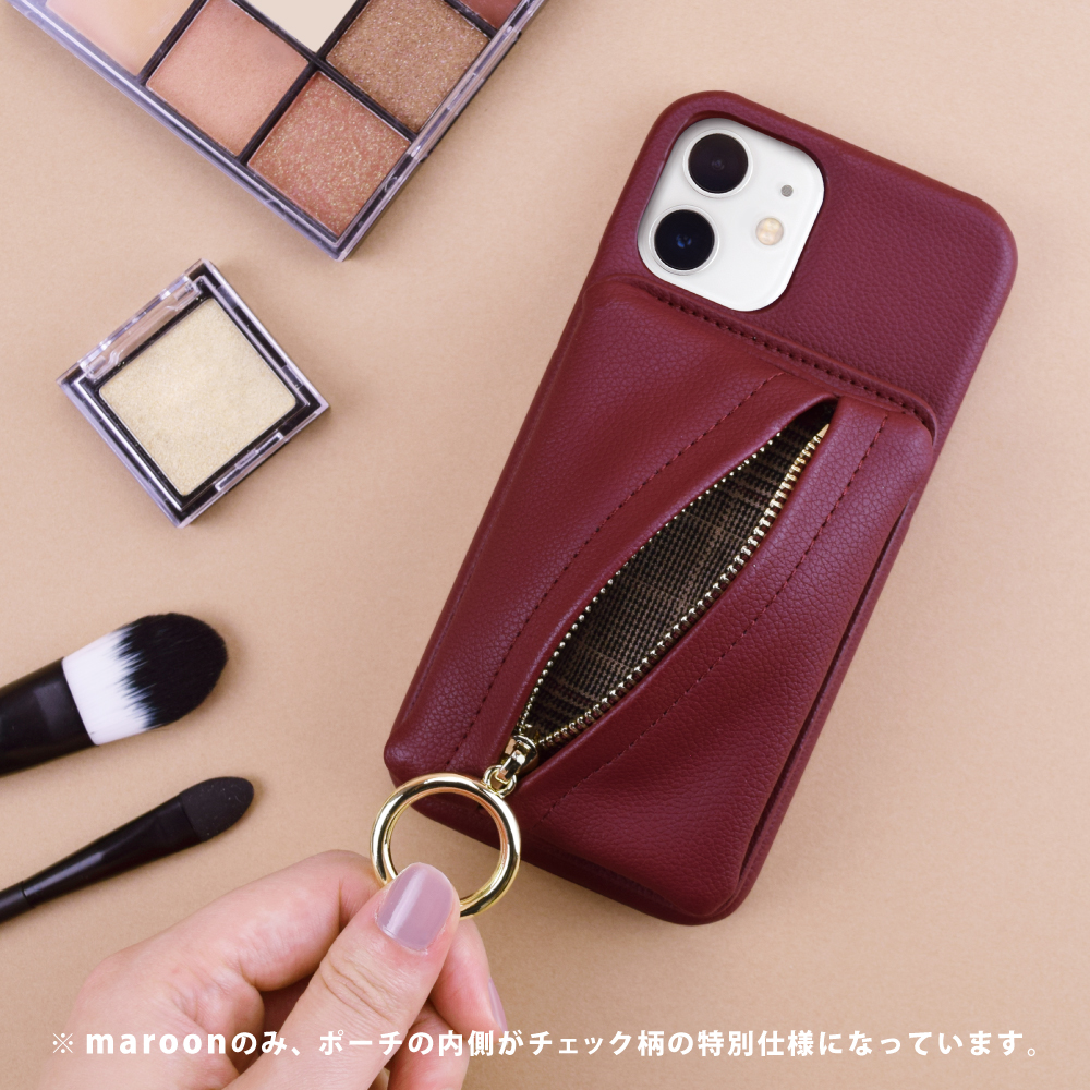 【iPhone12/12 Pro ケース】Clutch Ring Case for iPhone12/12 Pro (maroon)サブ画像