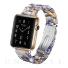 【Apple Watch バンド 41/40/38mm】べっ甲風バンド (ブルー) for Apple Watch SE/Series7/6/5/4/3/2/1グレージュ)