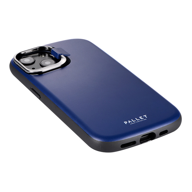 【iPhone13 ケース】スタンド付超軽量・極薄・耐衝撃ハイブリッドケース「PALLET STAND」 (マットダークブルー)サブ画像