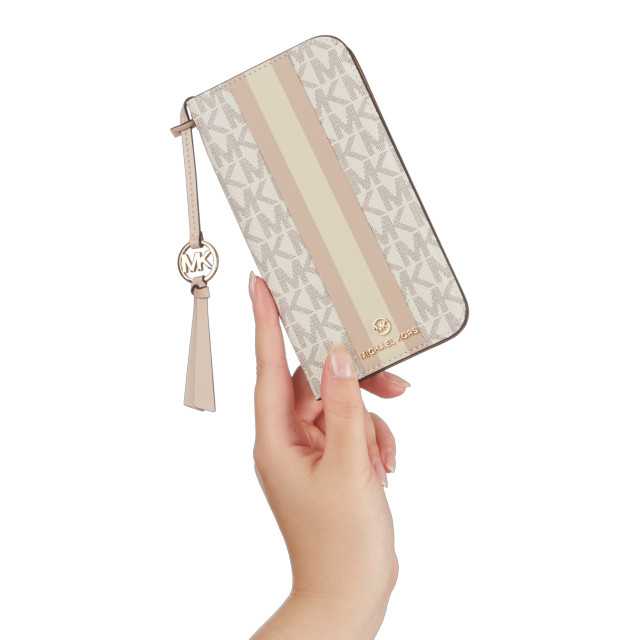 【iPhone13 ケース】Folio Case Stripe with Tassel Charm (Vanilla)サブ画像