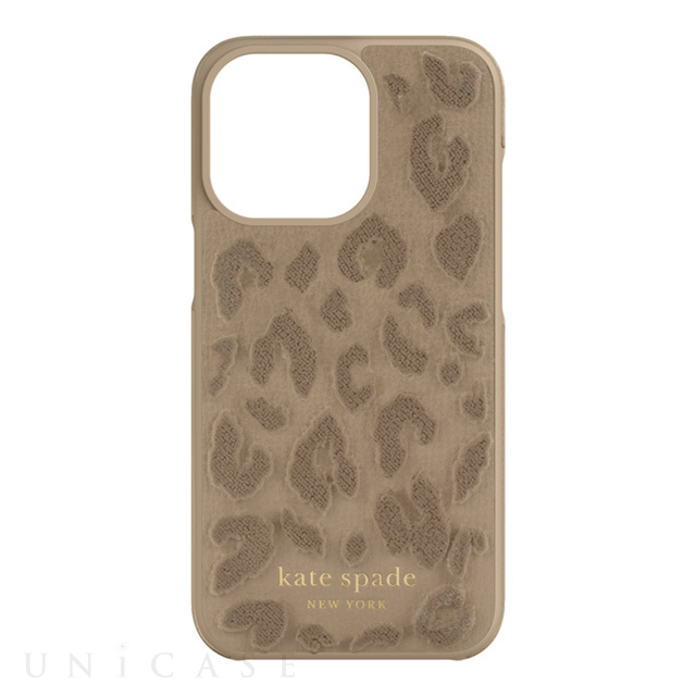 【iPhone13 Pro ケース】Wrap Case (Leopard Flocked Light Fawn/Gold Sticker Logo)