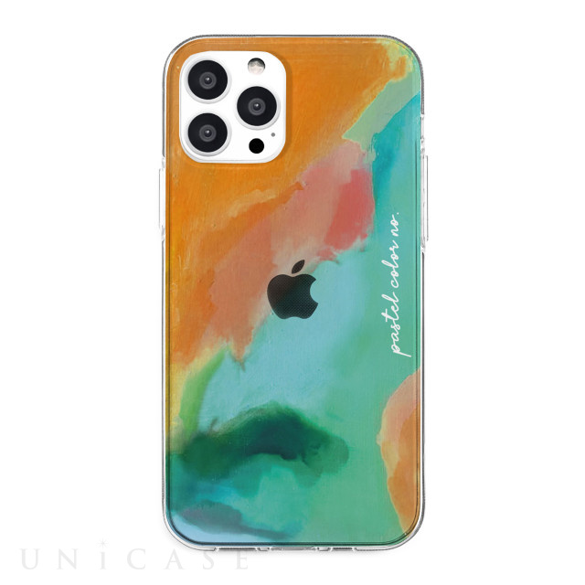 【iPhone13 Pro ケース】ソフトクリアケース (Pastel color OrangeGreen)