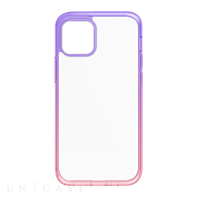 【iPhone13 mini ケース】HYBRID GLASS CLEAR CASE (salmon pink-lavender)