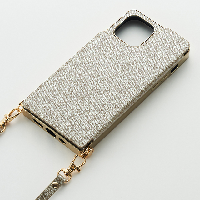 【アウトレット】【iPhone12/12 Pro ケース】Cross Body Case Glitter Series for iPhone12/12 Pro （pearl silver）サブ画像