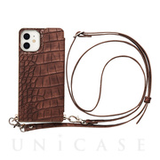 【アウトレット】【iPhone12 mini ケース】Cross Body Case Animal Series for iPhone12 mini （crocodile）