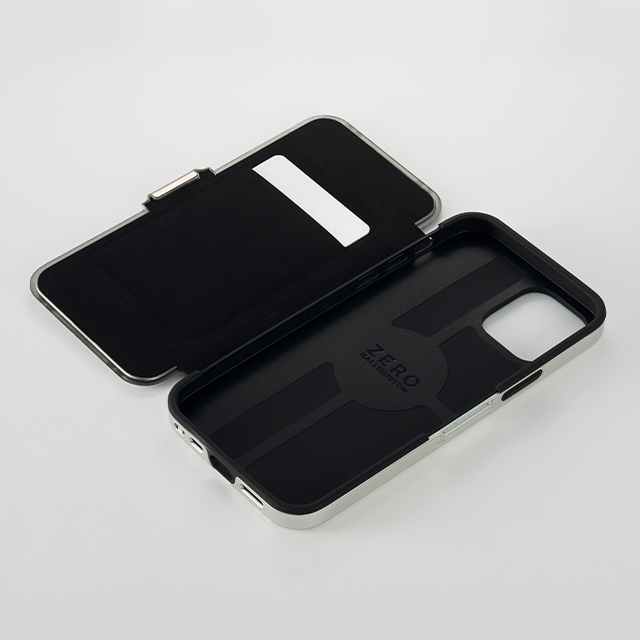 【アウトレット】【iPhone12 mini ケース】ZERO HALLIBURTON Hybrid Shockproof Flip Case for iPhone12 mini (Silver)サブ画像