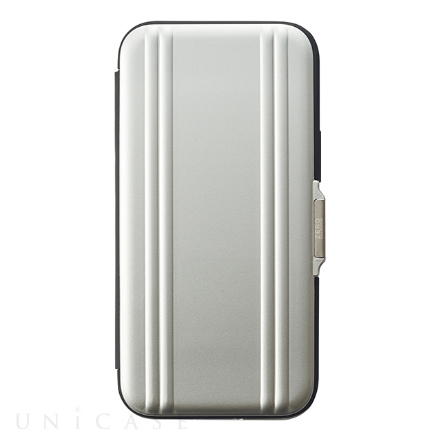 【アウトレット】【iPhone12 mini ケース】ZERO HALLIBURTON Hybrid Shockproof Flip Case for iPhone12 mini (Silver)