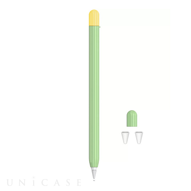 【Apple Pencil(第1世代)】Apple Pencil1 シリコンカバー ツートンカラー 3点セット (グリーン)