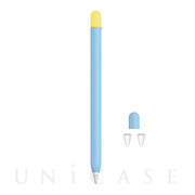 【Apple Pencil(第2世代)】Apple Pencil2 シリコンカバー ツートンカラー 3点セット (ブルー)