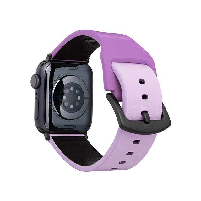 【Apple Watch バンド 41/40/38mm】“at Once” Genuine Leather Watchband (Purple) for Apple Watch SE(第2/1世代)/Series9/8/7/6/5/4/3/2/1サブ画像