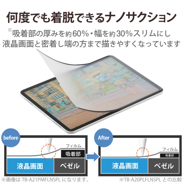 【iPad mini(8.3inch)(第6世代) フィルム】保護フィルム ペーパーライク 反射防止 上質紙タイプ 着脱式サブ画像