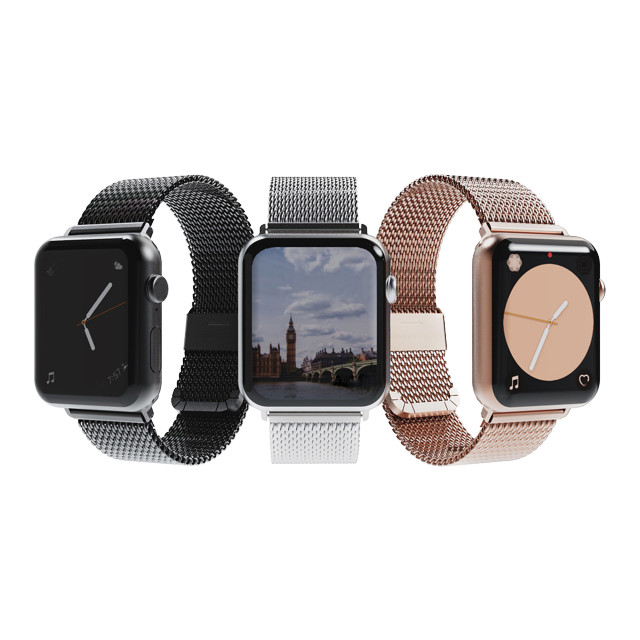 【Apple Watch バンド 45/44/42mm】CLIP MESH BAND (ローズゴールド) for Apple Watch SE(第2/1世代)/Series9/8/7/6/5/4/3/2/1サブ画像