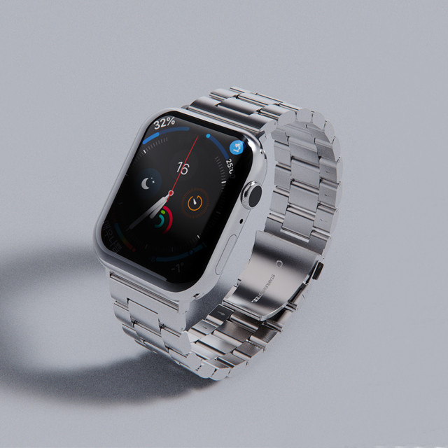 【Apple Watch バンド 45/44/42mm】METAL BAND (シルバー) for Apple Watch SE(第2/1世代)/Series9/8/7/6/5/4/3/2/1サブ画像