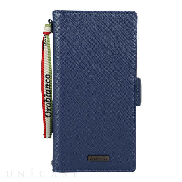 【iPhone12/12 Pro ケース】“スクエアプレート” PU Leather Book Type Case (D.BLUE)