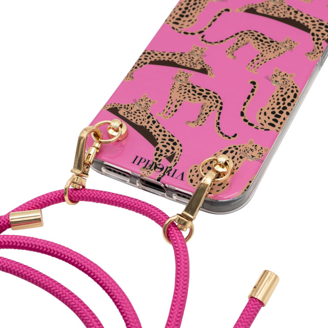 【iPhone12 mini ケース】Necklace Case Leopards Pinkサブ画像