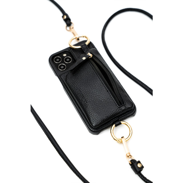 【iPhone12/12 Pro ケース】Necklace Case With Multi-Strap + Zip Pocket (Black)サブ画像