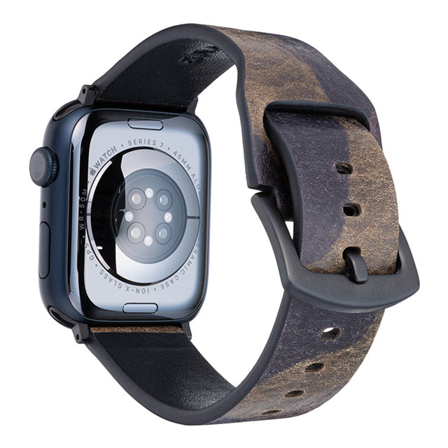 【Apple Watch バンド 49/45/44/42mm】”CAMO” Italian Genuine Leather Watchband (Green) for Apple Watch Ultra2/SE(第2/1世代)/Series9/8/7/6/5/4/3/2/1サブ画像