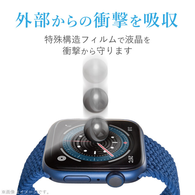 【Apple Watch フィルム 44mm】フルカバーフィルム/衝撃吸収/防指紋/高光沢 for Apple Watch SE(第2/1世代)/Series6/5/4サブ画像