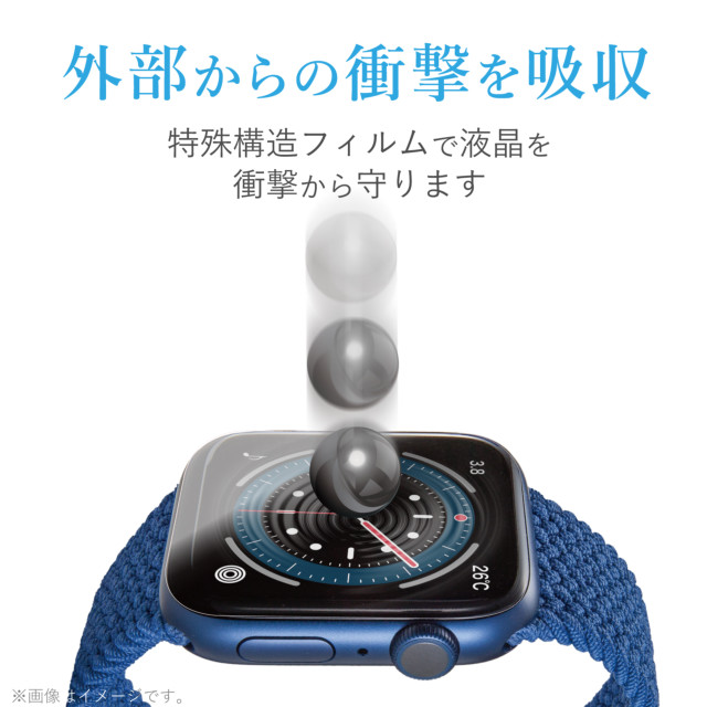 【Apple Watch フィルム 44mm】フルカバーフィルム/衝撃吸収/防指紋/高光沢/傷リペア for Apple Watch SE(第2/1世代)/Series6/5/4サブ画像