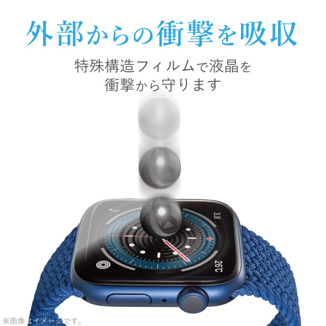 【Apple Watch フィルム 40mm】フルカバーフィルム/衝撃吸収/防指紋/高光沢/ブルーライトカット for Apple Watch SE(第2/1世代)/Series6/5/4サブ画像