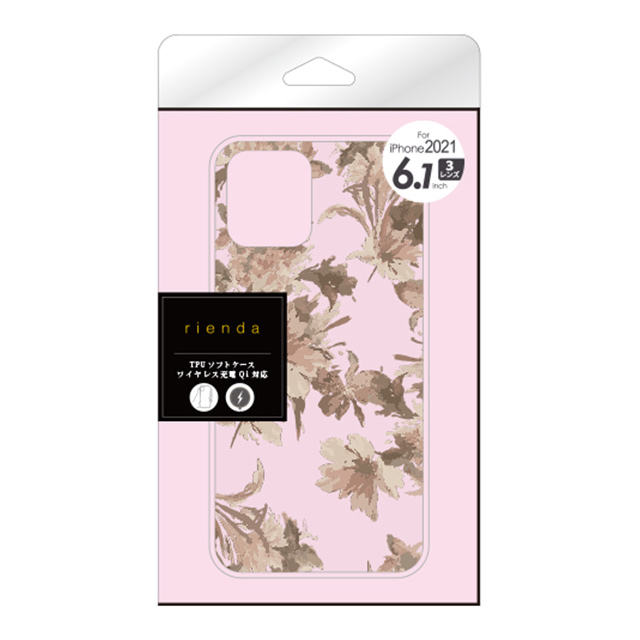 【iPhone13/13 Pro ケース】rienda TPUクリアケース (Dress Flower/くすみピンク)goods_nameサブ画像