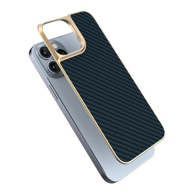 【iPhone13 Pro スキンシール】HOVERFUSE Ballistic Fiber Backplate (Gold Blue)サブ画像