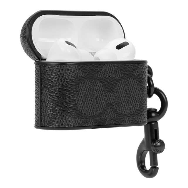 【AirPods Pro(第1世代) ケース】Leather AirPods Pro Case (Signature C Charcoal)サブ画像