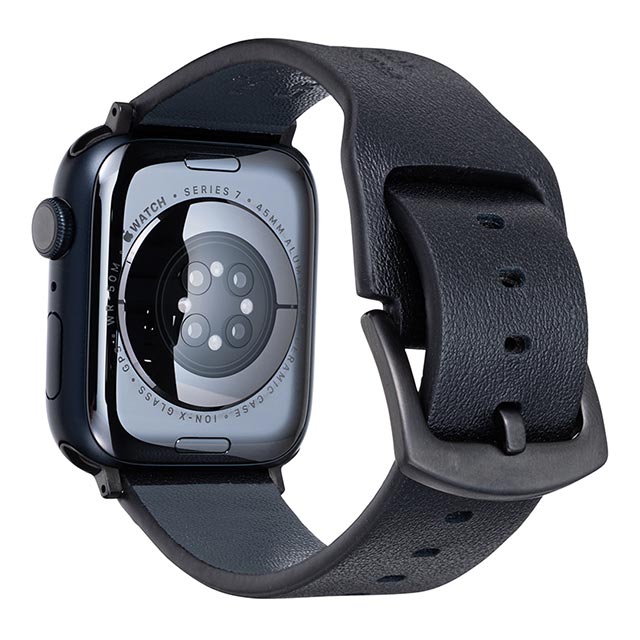 【Apple Watch バンド 49/45/44/42mm】”KOJIMA PRODUCTIONS” Italian Genuine Leather Watchband (Black) for Apple Watch Ultra2/SE(第2/1世代)/Series9/8/7/6/5/4/3/2/1サブ画像